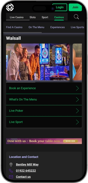 Grosvenor Casino Walsall App